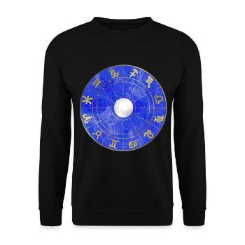 Étoile - Zodiaque - Lune - Ciel étoilé - Sweat-shirt Unisexe - noir - Devant - Alina (178cm) & Michal (187cm)