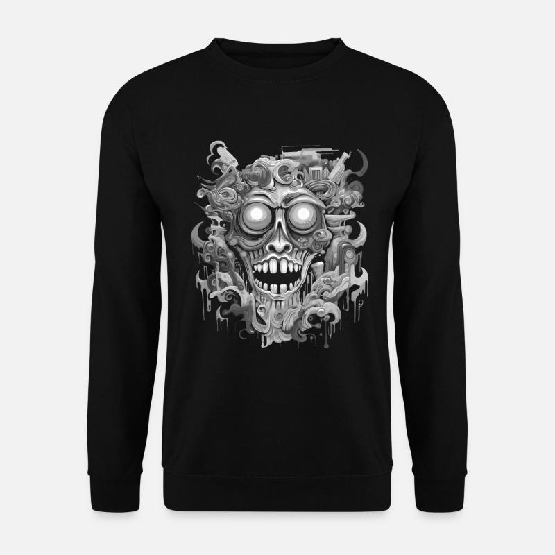 Gothic aesthetic psychedelic nightmare head - Unisex Sweatshirt - black