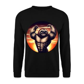 Muscular sloth in sunset - Unisex Sweatshirt - black - Front - Alina (178cm) & Michal (187cm)