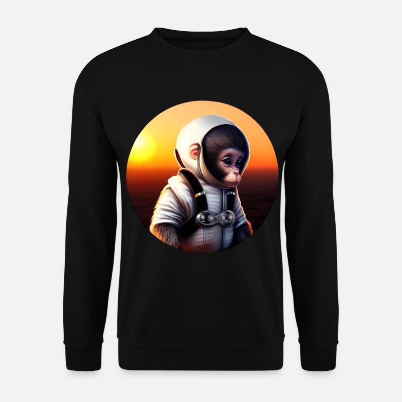 Affe Astronaut - Unisex Pullover - Schwarz