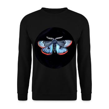 Gouache painting: moth - Unisex Sweatshirt - black - Front - Alina (178cm) & Michal (187cm)