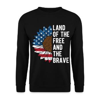 Land of the Free and the Brave Proud American - Unisex Sweatshirt - black - Front - Alina (178cm) & Michal (187cm)