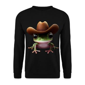 Cowboy Frog - Unisex Sweatshirt - black - Front - Alina (178cm) & Michal (187cm)