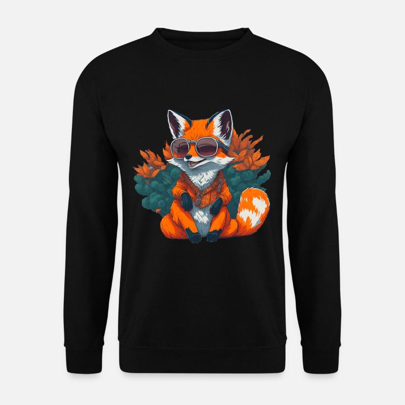Cool fox with sunglasses - Unisex Sweatshirt - black