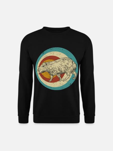 Capybara capybara rétro rongeur animal drôle - Sweat-shirt Unisexe - noir