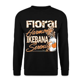 Ikebana Serenity Japanisches Hobby Liebe Kultur - Unisex Pullover - Schwarz - Vorne - Alina (178cm) & Michal (187cm)
