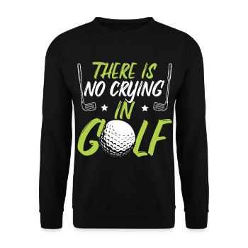 Beim Golf wird nicht geweint - Unisex Pullover - Schwarz - Vorne - Alina (178cm) & Michal (187cm)
