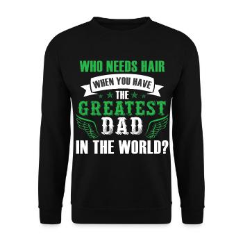 Funny Dad Fathers Day - Unisex Sweatshirt - black - Front - Alina (178cm) & Michal (187cm)