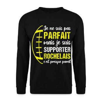 Supporter rochelais cadeau rugby La Rochelle - Sweat-shirt Unisexe - noir - Devant - Alina (178cm) & Michal (187cm)