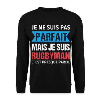Je suis rugbyman humour rugby cadeau - Sweat-shirt Unisexe - noir - Devant - Alina (178cm) & Michal (187cm)
