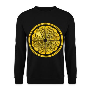 Zitrone für einen Zitronen Liebhaber - Unisex Pullover - Schwarz - Vorne - Alina (178cm) & Michal (187cm)