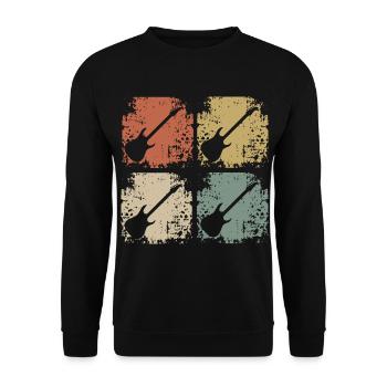 Gitarre Gitarristen Guitar Gitarrenspieler - Unisex Pullover - Schwarz - Vorne - Alina (178cm) & Michal (187cm)
