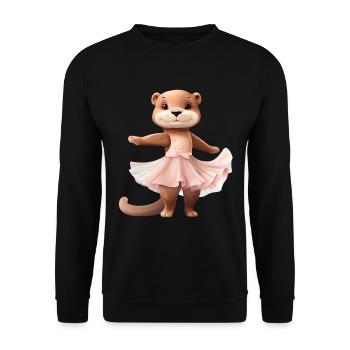 Otter Ballerina Ballet Dancer - Unisex Sweatshirt - black - Front - Alina (178cm) & Michal (187cm)