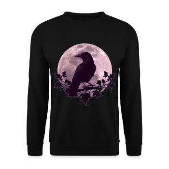 Raven in full moon light - Unisex Sweatshirt - black - Front - Alina (178cm) & Michal (187cm)