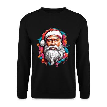 Santa Claus Graffiti Portrait - Unisex Sweatshirt - black - Front - Alina (178cm) & Michal (187cm)