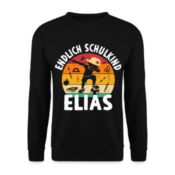 Endlich Schulkind Noah Dabbing Schüler - Unisex Pullover - Schwarz - Vorne - Alina (178cm) & Michal (187cm)