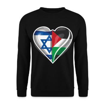 Frieden - Israel und Palästina vereint - Unisex Pullover - Schwarz - Vorne - Alina (178cm) & Michal (187cm)