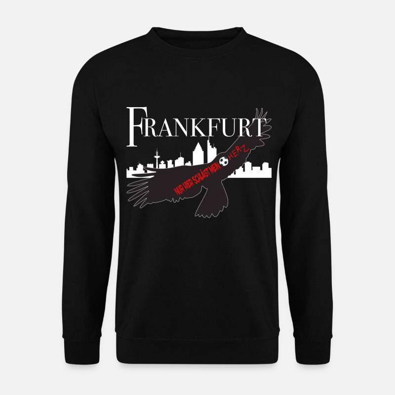 Frankfurt nur hier schlägt mein Fussballherz - Unisex Pullover - Schwarz
