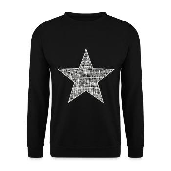 weißer Stern, white star - Unisex Pullover - Schwarz - Vorne - Alina (178cm) & Michal (187cm)