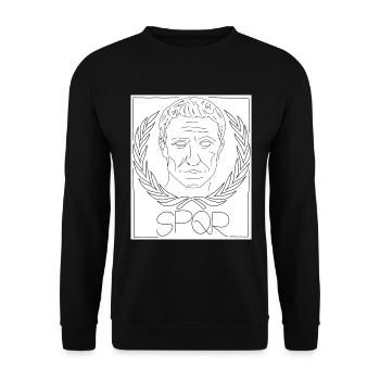 Julius Caesar SPQR imperium romanum Rom Cäsar rome - Unisex Pullover - Schwarz - Vorne - Alina (178cm) & Michal (187cm)