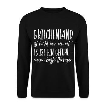 Lustiger Griechischer Spruch Griechenland Geschenk - Unisex Pullover - Schwarz - Vorne - Alina (178cm) & Michal (187cm)