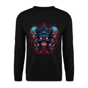 Abstrait Diable Satan Squelette Démons - Sweat-shirt Unisexe - noir - Devant - Alina (178cm) & Michal (187cm)