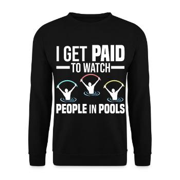 Water Aerobics | Wassergymnastik Lehrer Geschenk - Unisex Pullover - Schwarz - Vorne - Alina (178cm) & Michal (187cm)