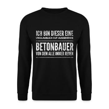 Betonbauer Baustelle Helm Bauarbeiter Beton - Unisex Pullover - Schwarz - Vorne - Alina (178cm) & Michal (187cm)