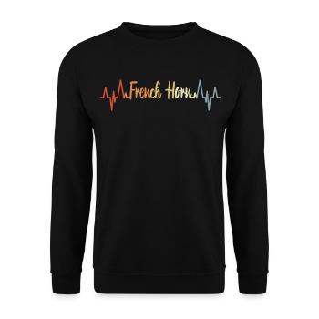 Battement de cœur de corne rétro - Sweat-shirt Unisexe - noir - Devant - Alina (178cm) & Michal (187cm)