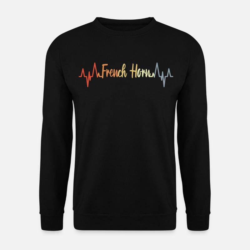 Retro Horn Herzschlag - Unisex Pullover - Schwarz