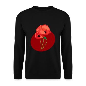 Coquelicots dans un cercle - Sweat-shirt Unisexe - noir - Devant - Alina (178cm) & Michal (187cm)