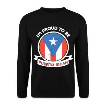Puerto Rico Flagge | Puerto Ricaner Geschenkideen - Unisex Pullover - Schwarz - Vorne - Alina (178cm) & Michal (187cm)
