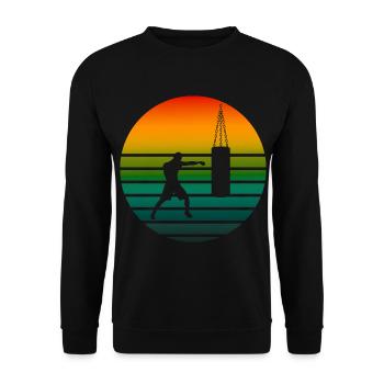 Boxen Vintage Boxsport Kampfsport - Unisex Pullover - Schwarz - Vorne - Alina (178cm) & Michal (187cm)