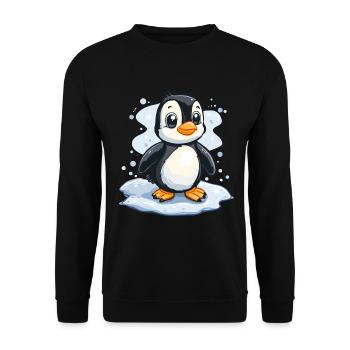 Mignon pingouin banquise enfant cadeau pour bébé - Sweat-shirt Unisexe - noir - Devant - Alina (178cm) & Michal (187cm)