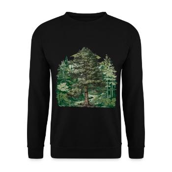 Forêt, Nature, Nature sauvage, Flore, Amoureux de la nature, Arbre - Sweat-shirt Unisexe - noir - Devant - Alina (178cm) & Michal (187cm)