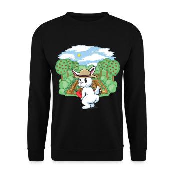 gardener, horticulture, harvest, vegetable, rabbit, rodent, gardener - Unisex Sweatshirt - black - Front - Alina (178cm) & Michal (187cm)