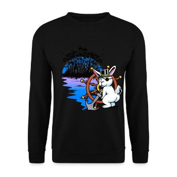 Bunny, Pirate, Buccaneer, Piracy, Fantasy, Sailor - Unisex Sweatshirt - black - Front - Alina (178cm) & Michal (187cm)