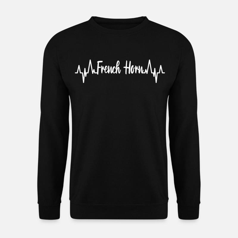 French horn heartbeat - Unisex Sweatshirt - black