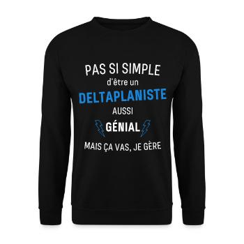 Awesome Deltaplanist - Unisex Sweatshirt - black - Front - Alina (178cm) & Michal (187cm)