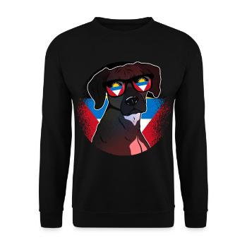 Antigua und Barbuda - Unisex Pullover - Schwarz - Vorne - Alina (178cm) & Michal (187cm)
