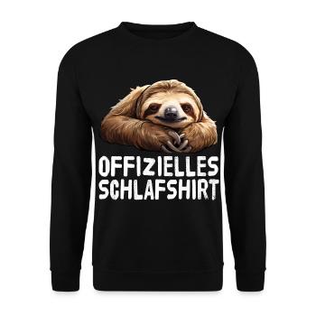 Official Sloth Sleep Shirt - Unisex Sweatshirt - black - Front - Alina (178cm) & Michal (187cm)