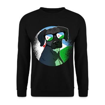 Dschibuti - Unisex Pullover - Schwarz - Vorne - Alina (178cm) & Michal (187cm)