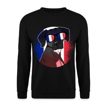Frankreich - Unisex Pullover - Schwarz - Vorne - Alina (178cm) & Michal (187cm)