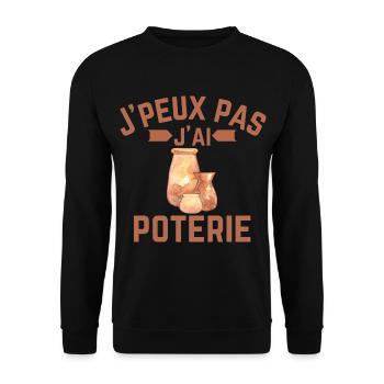 J'peux pas j'ai Poterie - Sweat-shirt Unisexe - noir - Devant - Alina (178cm) & Michal (187cm)