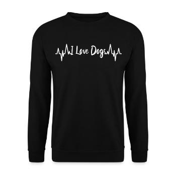 I love dogs' heartbeat - Unisex Sweatshirt - black - Front - Alina (178cm) & Michal (187cm)
