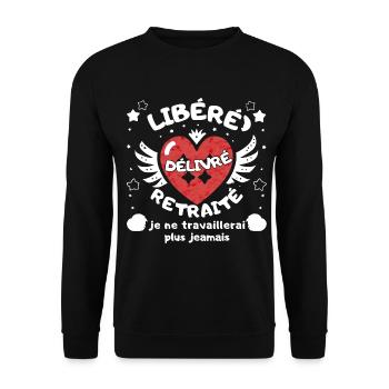 RELEASED ISSUED RETIRED - Unisex Sweatshirt - black - Front - Alina (178cm) & Michal (187cm)