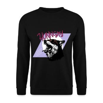 Hungry Like a Wolf - Retro 80s - Unisex Sweatshirt - black - Front - Alina (178cm) & Michal (187cm)