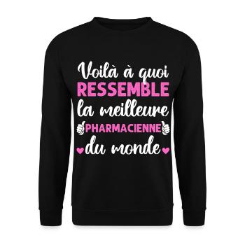 Meilleure pharmacienne du monde humour cadeau - Sweat-shirt Unisexe - noir - Devant - Alina (178cm) & Michal (187cm)