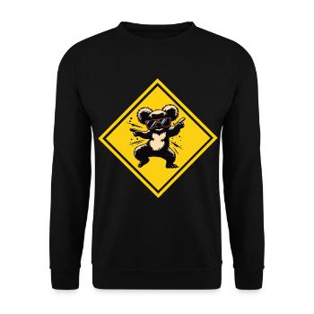 Dancing koala - sunglasses on traffic sign - Unisex Sweatshirt - black - Front - Alina (178cm) & Michal (187cm)