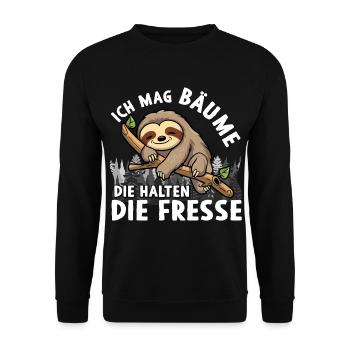 I like trees that keep their mouths shut - Unisex Sweatshirt - black - Front - Alina (178cm) & Michal (187cm)